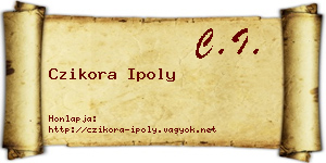 Czikora Ipoly névjegykártya